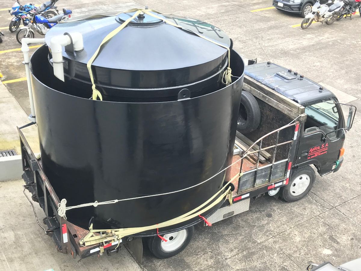Traslado del tanque a obra